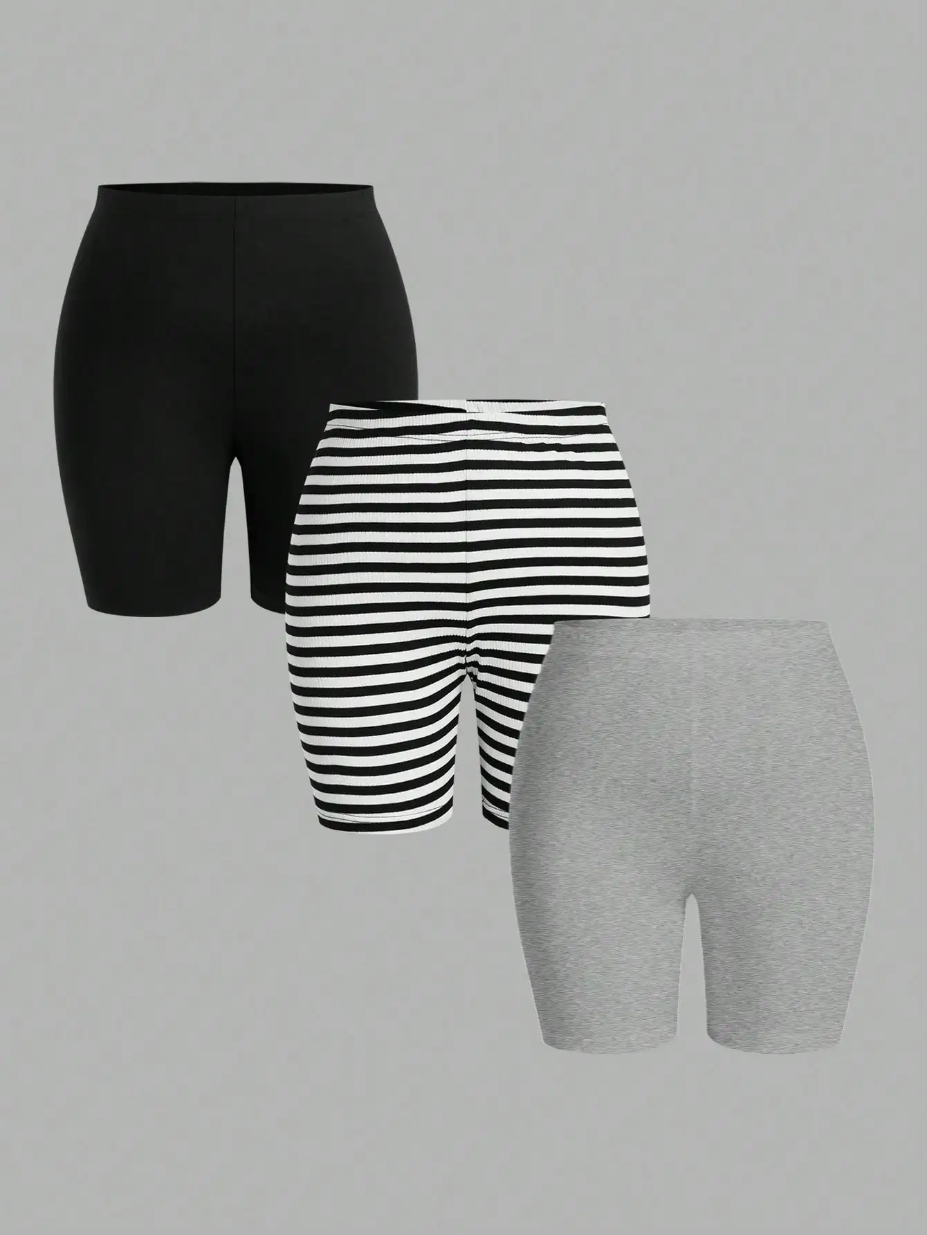 Short de sport polyvalent, décontracté, couleur unie, cool et polyvalent, ensemble trois pièces