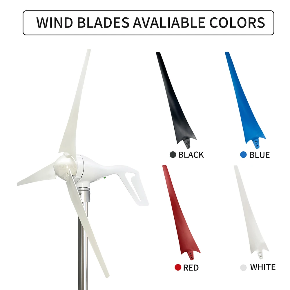 3 5Blades 400W 12V 24V Horizontal Wind Generator With MPPT Controller Household Wind Power Windmill Generator