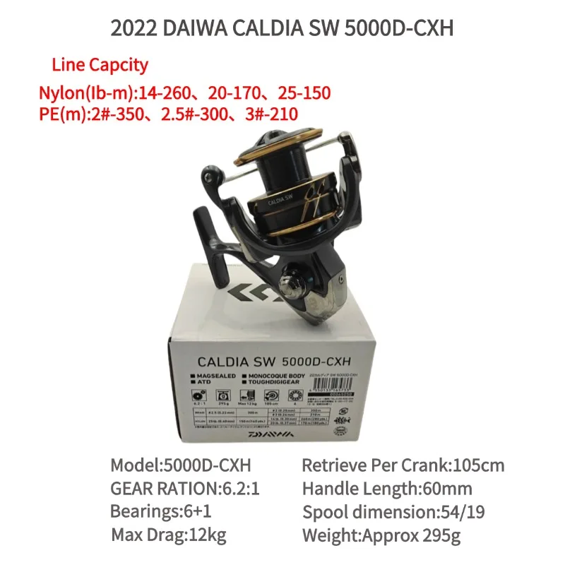 2022 DAIWA CALDIA SW Spinning Fishing Reels 4000-CXH 4000D-CXH