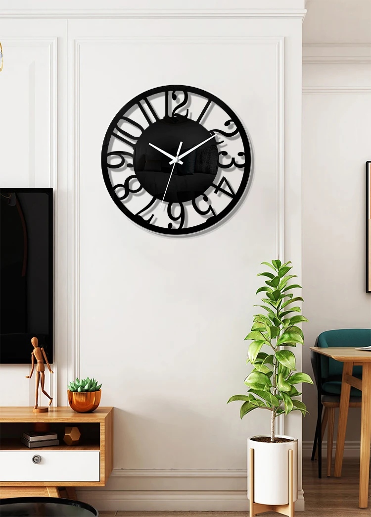 Minimalist transparent Arabic numeral wall clock suitable for living rooms bedrooms kitchens offices and holiday decorations