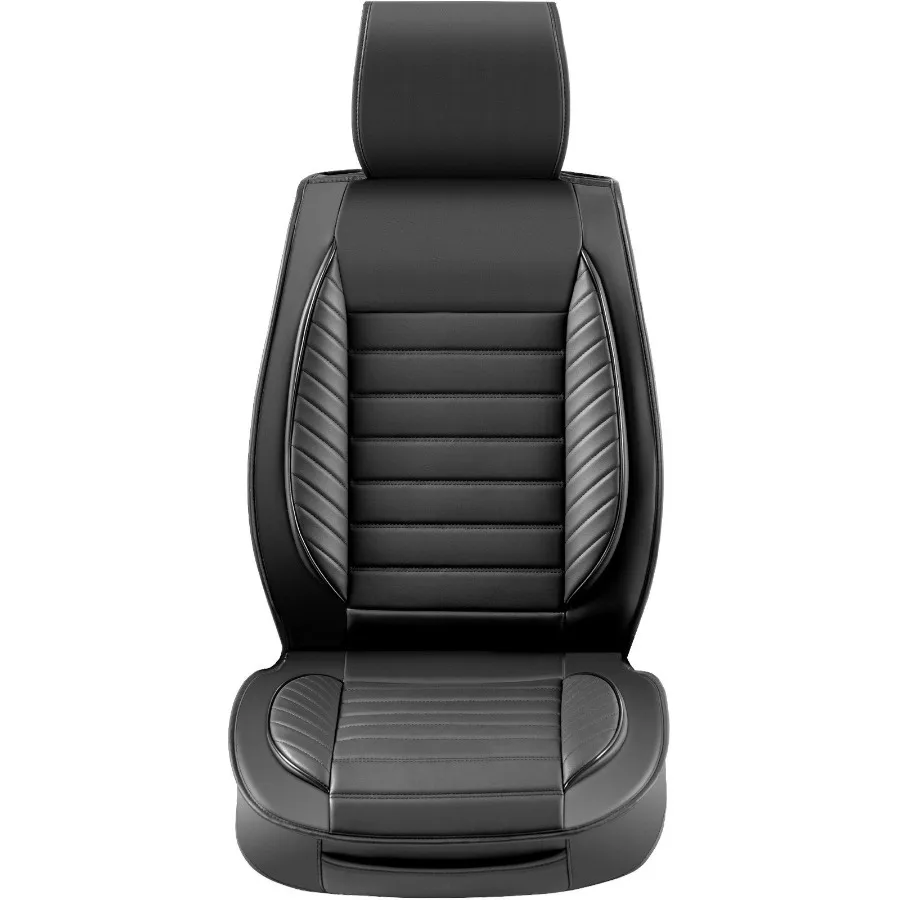 

Seat Covers Universal Car Seat Covers Front Seats 2pcs Faux Leather Seat Cover Semienclosed Design Detachable rest and Airbag