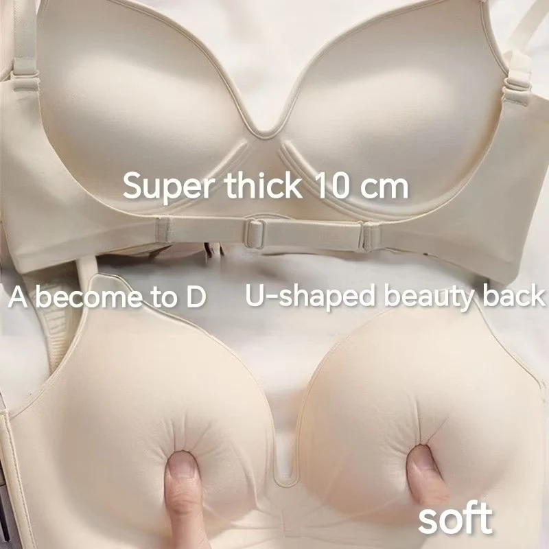 10 cm extrem kabelloser Push-Up-BH für AA/A-Cup-Lift, Anti-Sagging-Schönheitsrücken, nahtloses Design für Frauen mit kleiner Brust