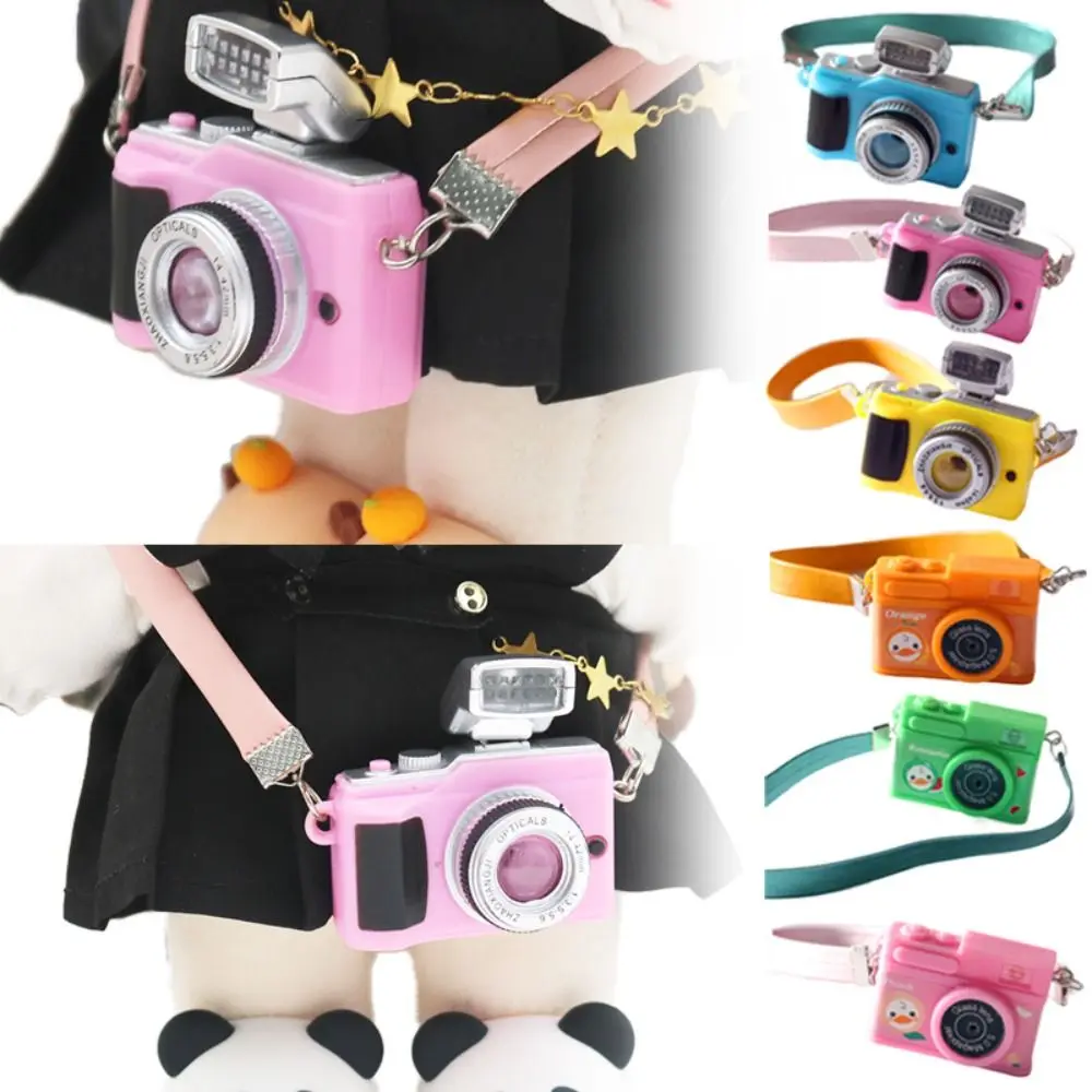 Creative 1/6 1/12 Scale Dolls Camera Plastic Multicolor Dollhouse Camera Shutter and Flash Toys Miniature Camera