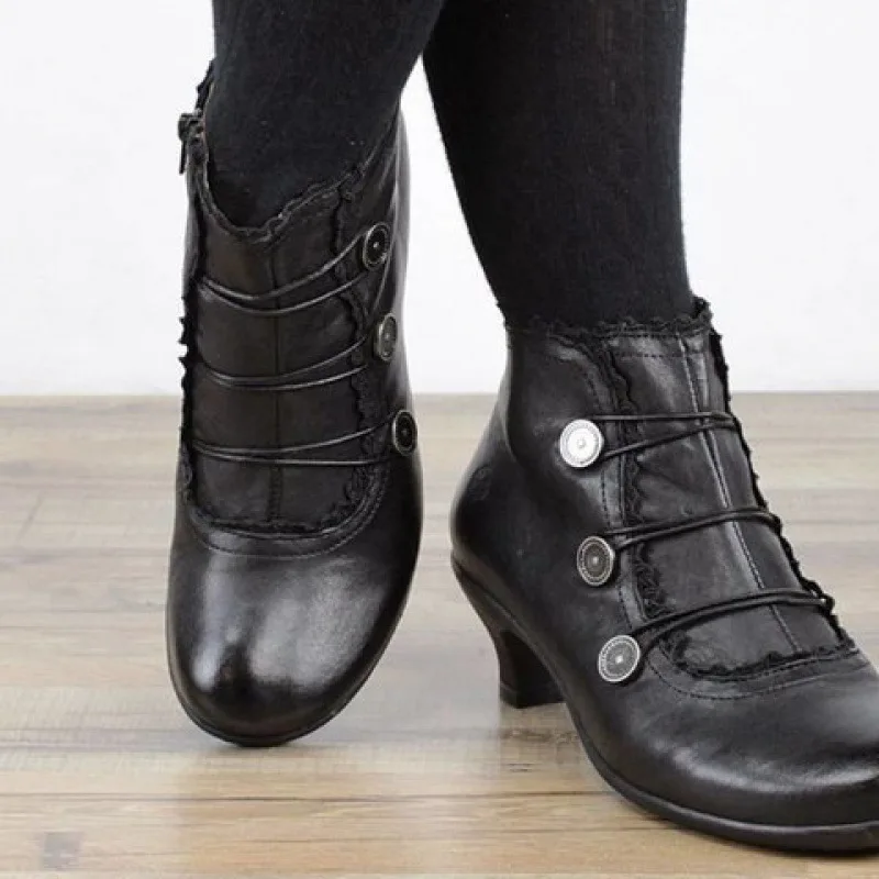 

Plus Size Ankle Boots 2026, Wide Calf Block Heel Boots for Women, Size 40-43 Chunky Heel Short Boots