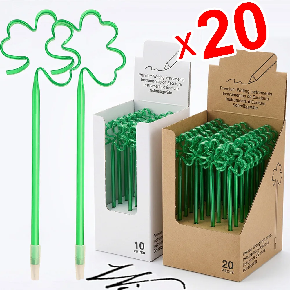 

Creative Clover Ballpoint Pen Christmas Gift Craft Office Decoration Pen 3-leaf Clover Pen Small Gift for Student/friend 1-20pcs