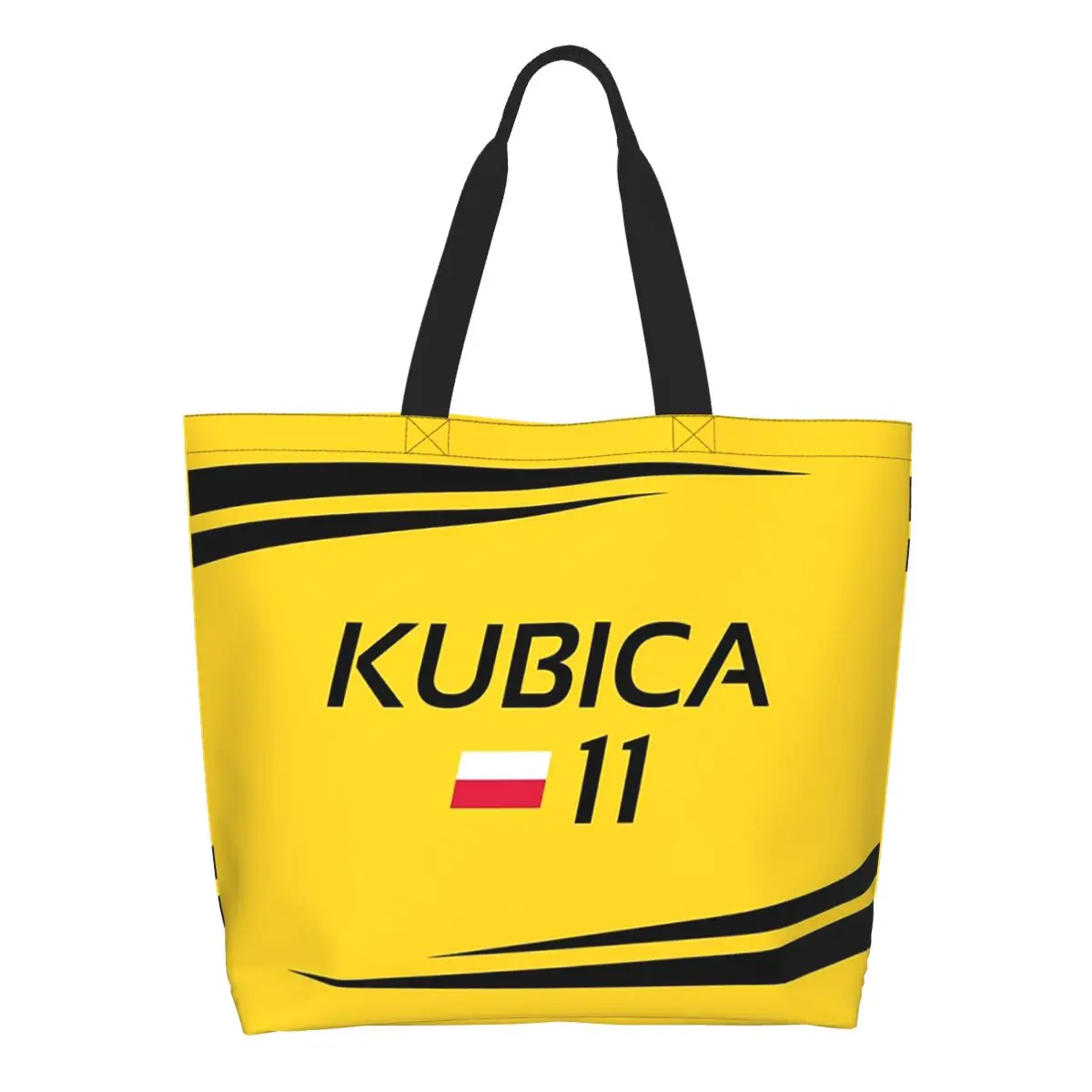 Kubica Sports Headgear Racing Motorsport F1 Shopping Tote Bag Canvas Large Capacity Shoulder Bags Shopper Grocery Handbag Women