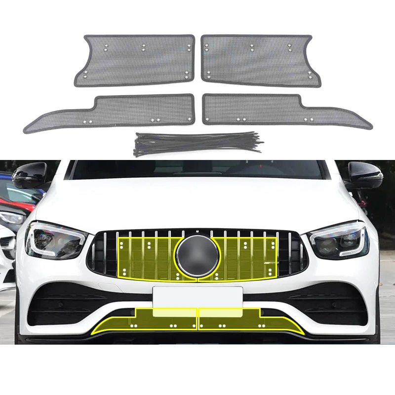 Car Front Grill Net Head Engine Protect Anti-insect for Mercedes Benz Glc 2016 2017 2018 2019 2020 2021 2022 2023 X253 C253 X254