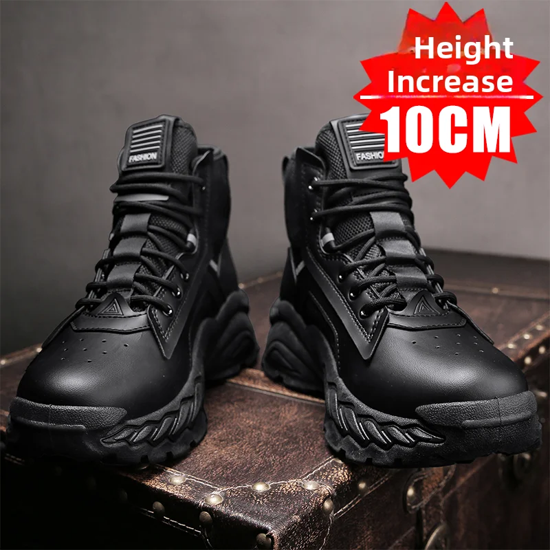 High Top Thick Bottom Invisible Heightening Men's Shoes 10cm Trendy Casual All-Match Wear-Resistant Anti-Slip Sports Leisure ...