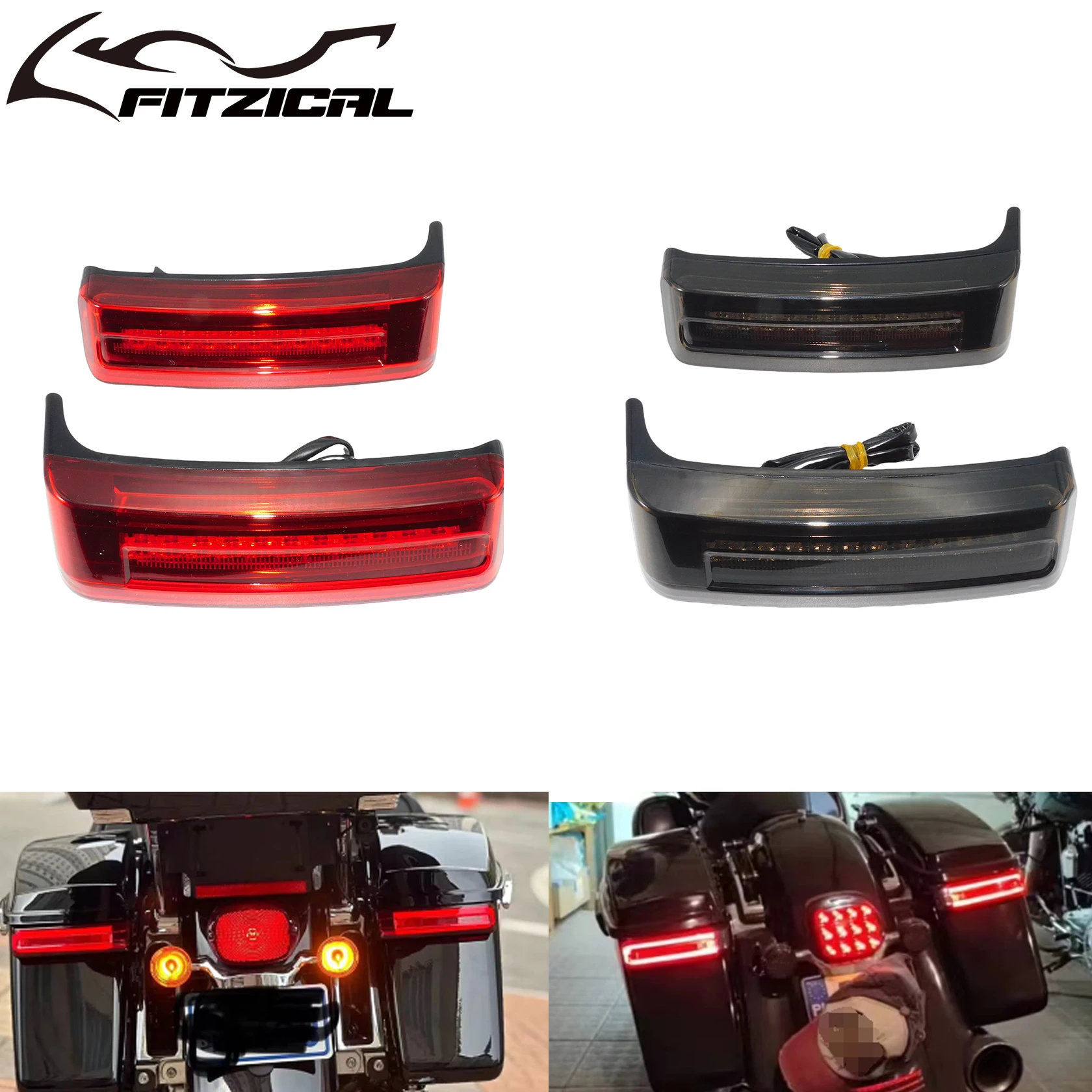 Motorcycle  Led Saddlebag Turn Lamp Light Run Brake Lights For Harley Touring Electra Street Glide Road King CVO Limited 2014-Up