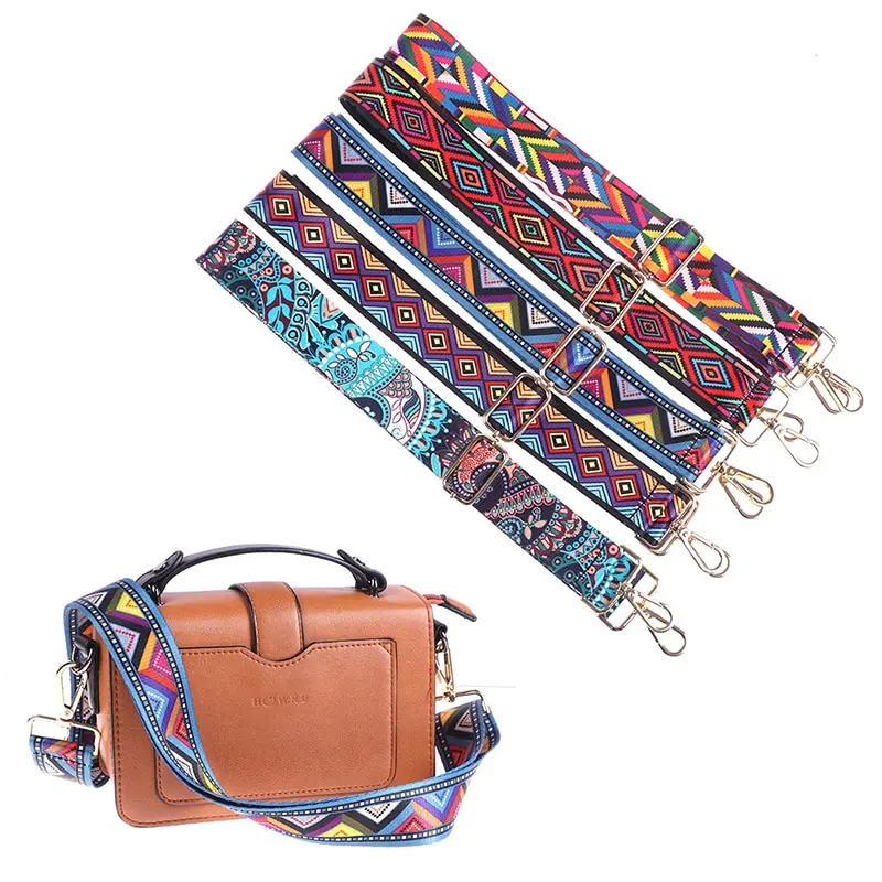 140CM Bag Handle Bag Strap For Women Removable DIY Shoulder Rainbow Handbag Accessories Cross Body Messenger Nylon Bag Straps