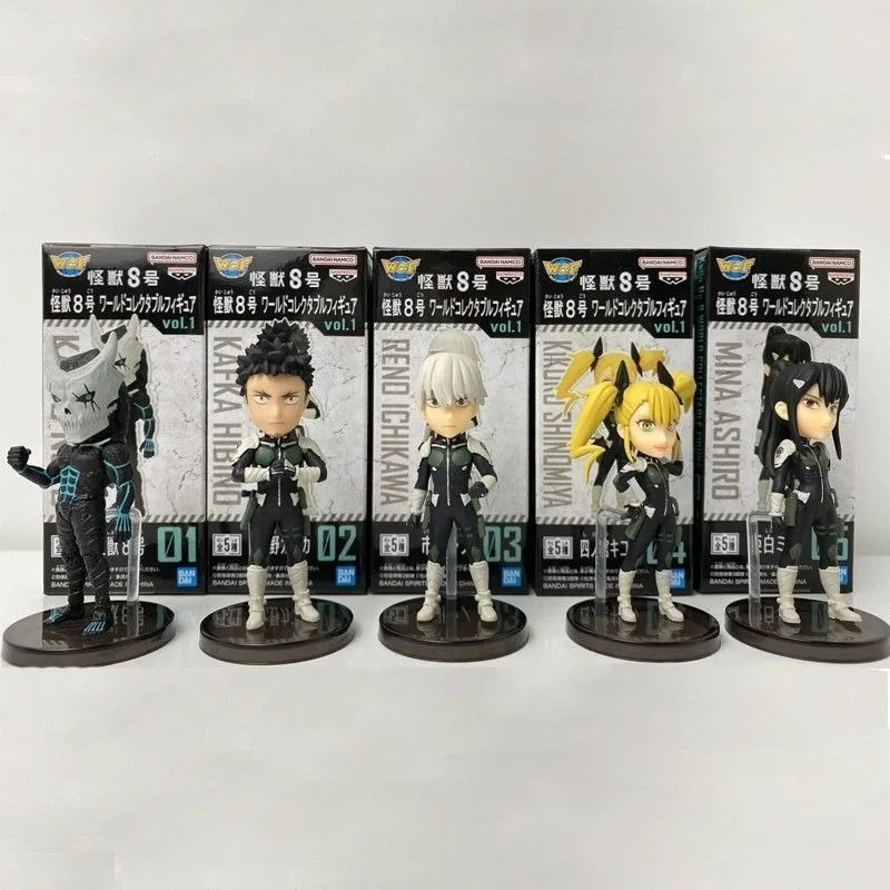 

2026 New Premium Kaiju No. 8 Ashiro Mina Kikoru Reno WCF Chibi Prize Anime Figure Set Desktop Ornament Collectible Gift for Fans