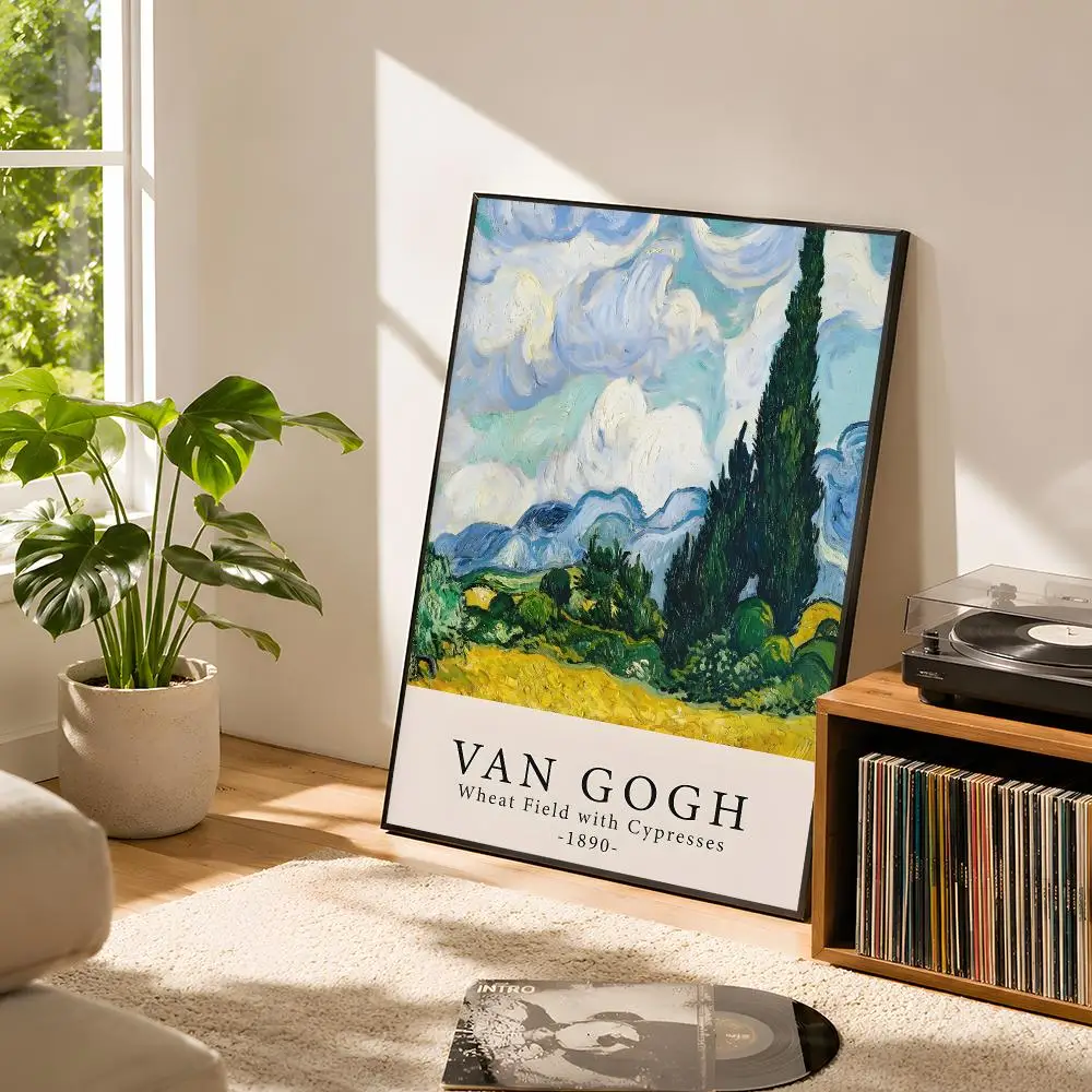 Vincent Van Gogh Oil Paintings Poster Self Adhesive Matte Wall Art Removable Home Room Decoration