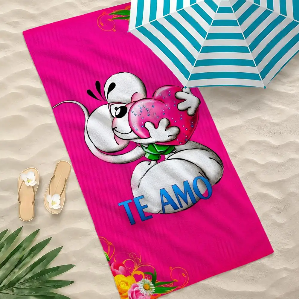 Character Diddl Mouse Towel Towel Beach Towel Oversized Quick Dry Towel Absorbent Soft Swim BeachTowels for Men Women