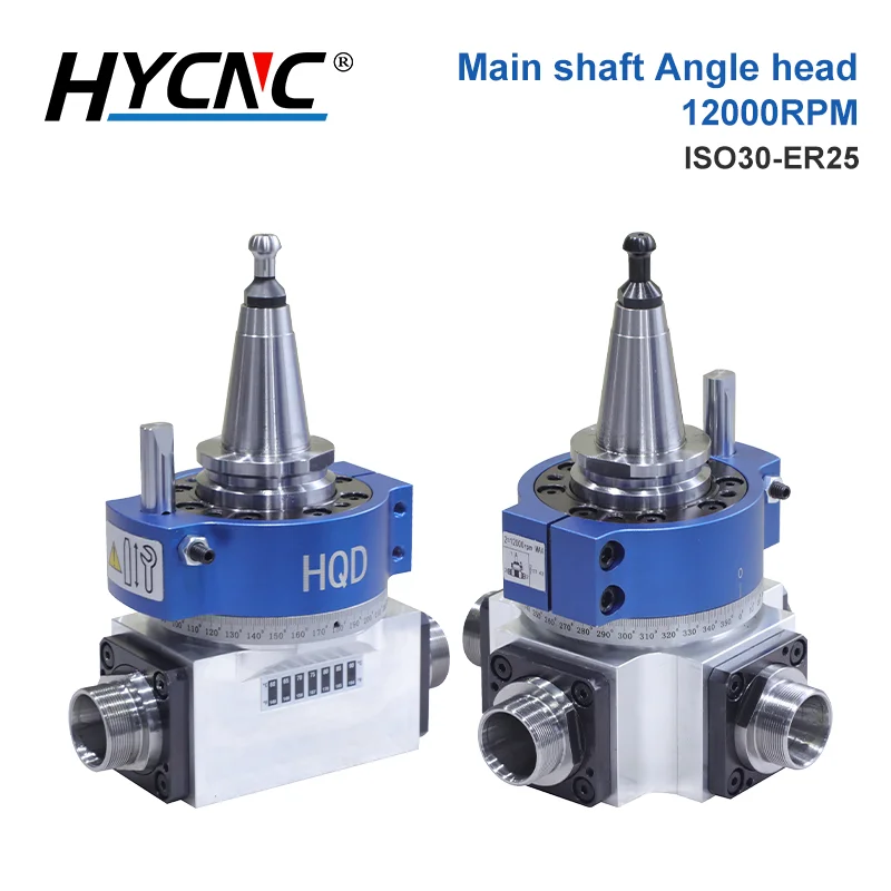 

Head for HQD Angle milling head installed on 9 kw / 12 kw spindle ISO30 / HSK63F tool changer can be used for nc machine tools