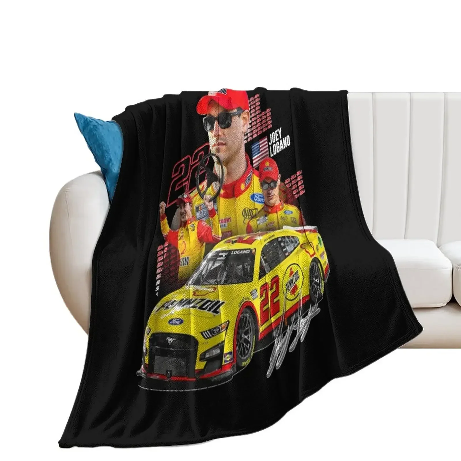 NEW Joey Logano NEXT GEN MUSTANG 2022 Throw Blanket for babies warm winter Sofas Blankets