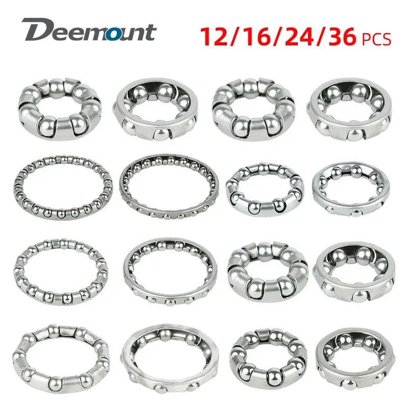 12/36PCS Bicycle Ball Bearing Retainer Carbon Steel Heat Treaded MTB Replacements for Fork/Crank/Hub/Headset/Bottom Bracket
