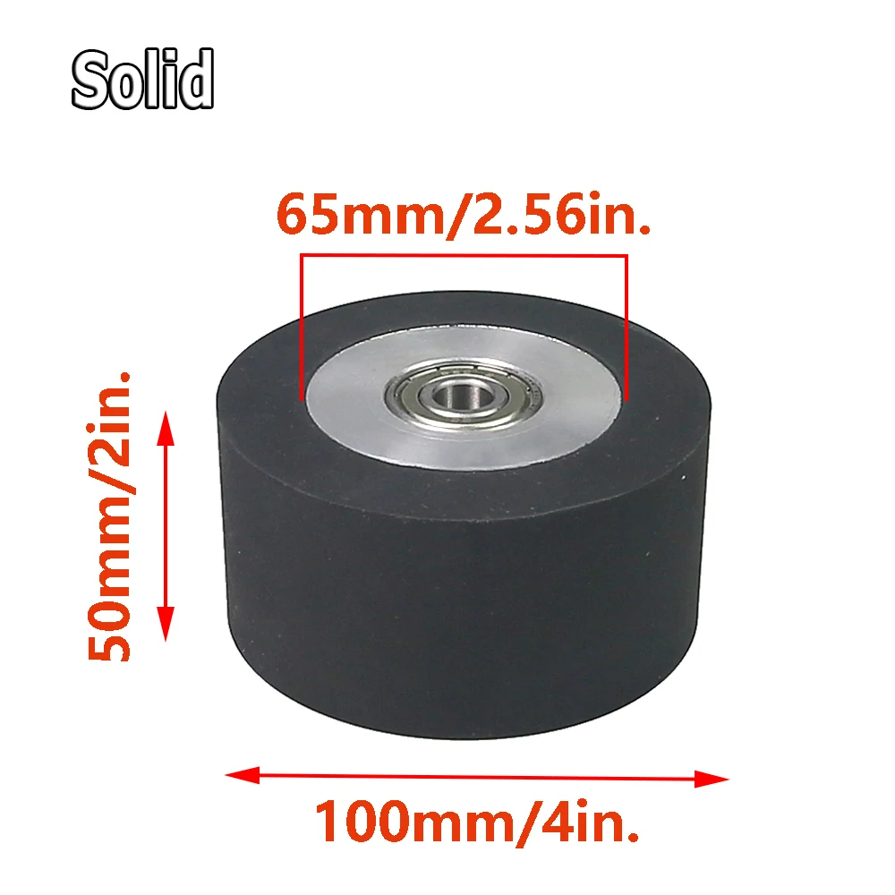 1 piece 100x50mm Solid / Grooved Rubber Contact Wheel 4x2\