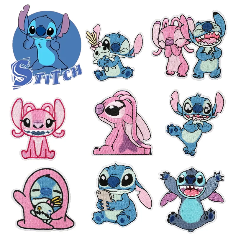 

Disney Stitch Cartoon Embroidery Cloth Sticker Fashion DIY Clothing Iron on Patches Girls Boys Clothes Stickers Apparel Garment