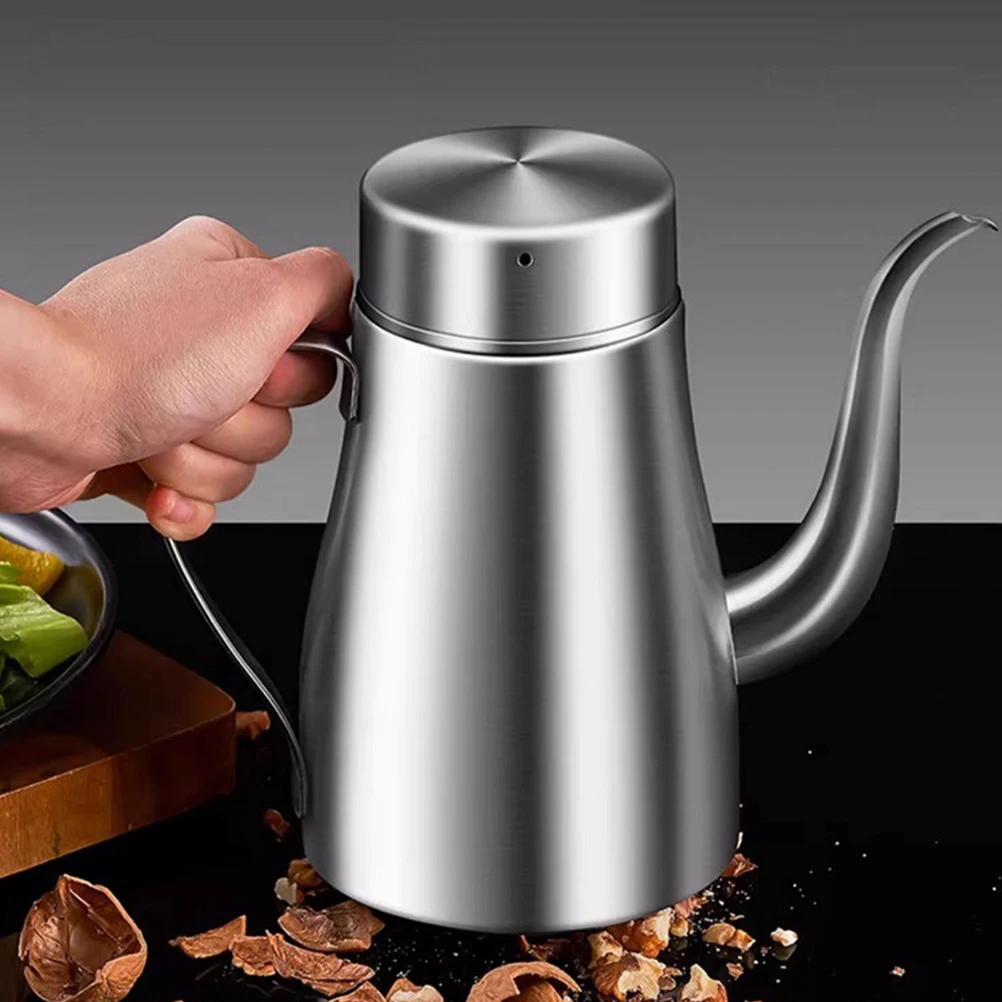 

18Oz Stainless Steel Container Kitchen Oil Dispenser For Cooking Grease Bacon Fat Storage Drip-Free Spout Easy Grip Handle Olive