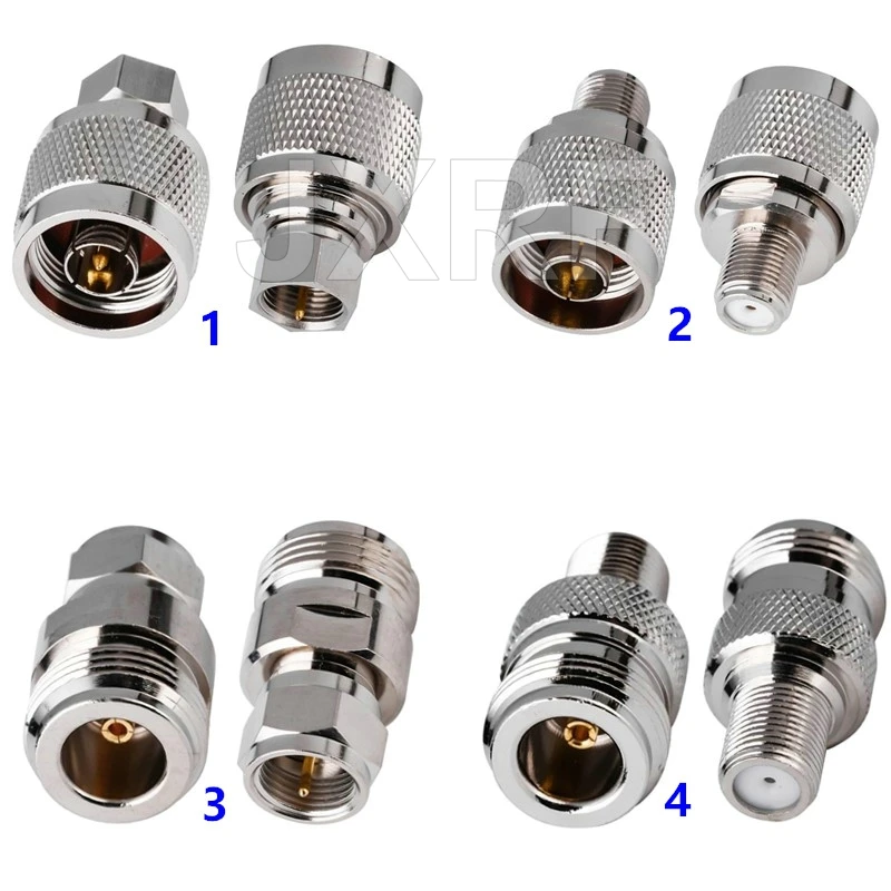 JXRF SMA BNC UHF zu SMA SMB MCX MMCX BNC TNC UHF N F Typ SO239 PL259 RF Koaxialadapter Steckverbinder Kombination 4-teilig