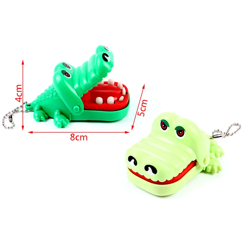 Nuovo creativo di piccole dimensioni bocca di coccodrillo dentista morso gioco di dita divertente gag giocattolo con portachiavi per la decorazione della borsa dei bambini 1PC Брелок