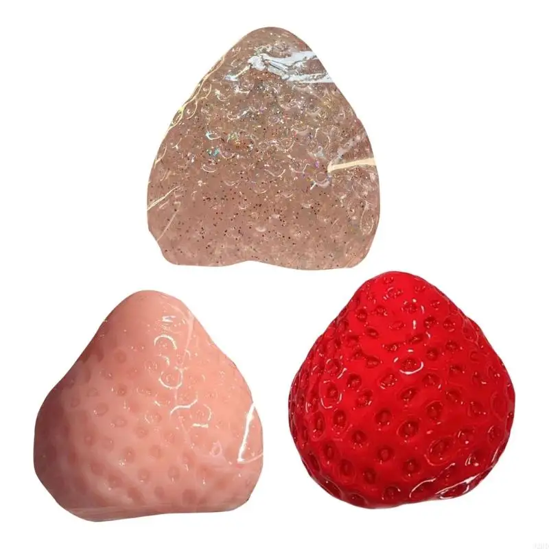 J2HD Novelty Soft Bounce Strawberry Figurine Squeeze Toy Novelty Gag Table Toy Decompressing Pinch Stress Toy