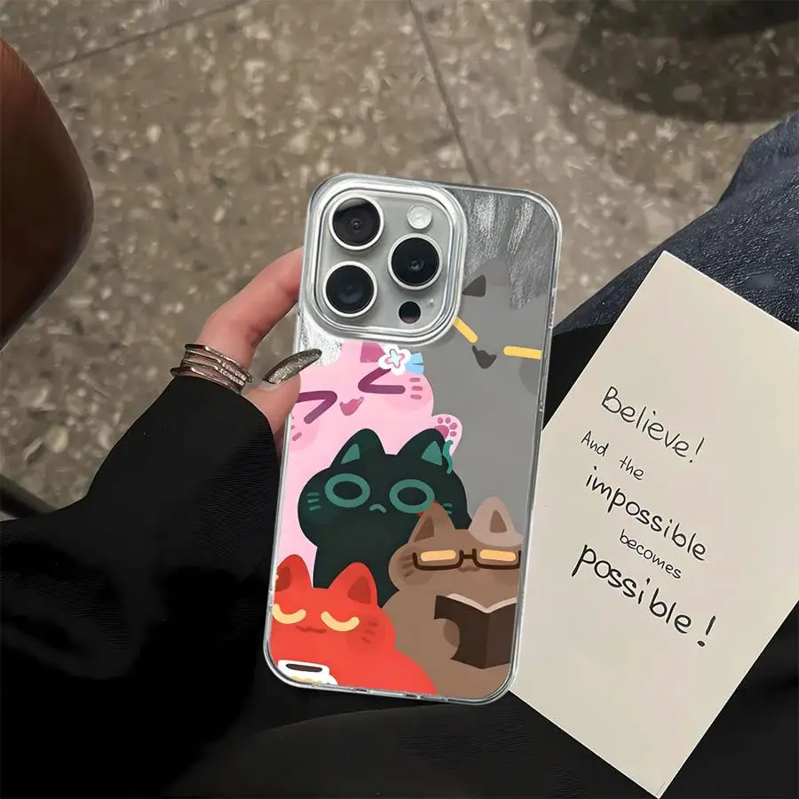 حافظة هاتف لهاتف آيفون 12 16 برو ماكس 11 17 اير 15 14 بلس 13 برو 16e 14 غلاف ناعم كارتوني ملون كيتي #2