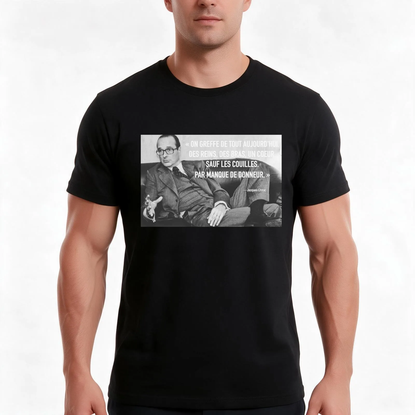 Jacques Chirac Quote French Swag T-Shirt, Summer Casual Cotton Tee, Oversized Streetwear Tops, Vintage Graphic Print
