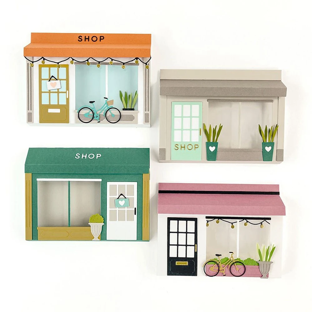 Pop-up Base Shop Window Landscape Metal Cutting Dies DIY Crafts Card Album Photo Making Scrapbooking Stencil New 2023