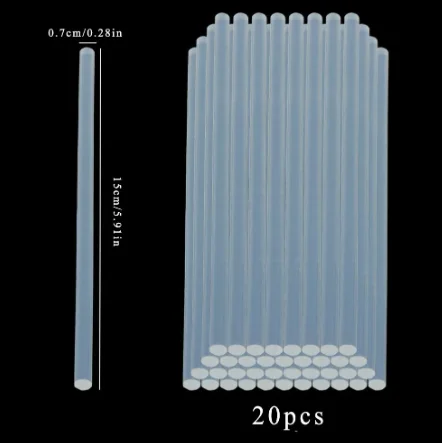 Smeltlijmstok Hoge Temperatuur Bestendige Transparante Lijmstok Handmatige Hoge Viscositeit Smeltstok 7Mm * 15Cm 11Mm * 20Cm