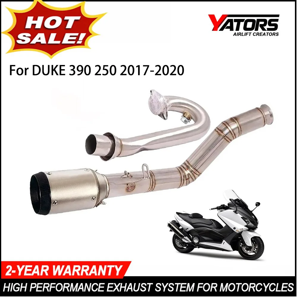 Motorcycle Exhaust Systems For DUKE 390 250 2017-2020 Exhausts Pipes Full System Carbon Exhaust Header Link Pipe Modified