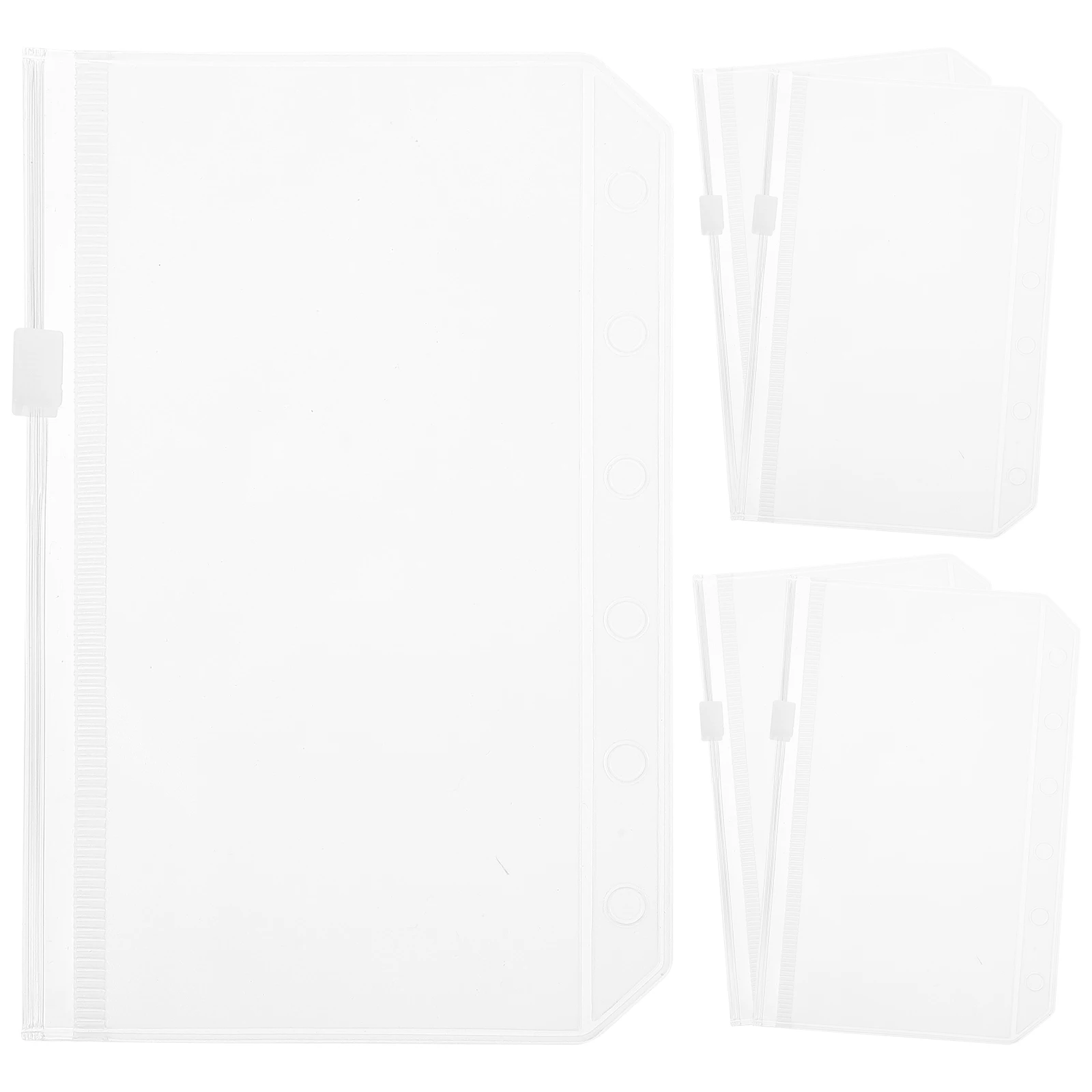 

5 Pcs File Bags Zipper Storage Bags PVC Binder Pouches Zipper Storage Loose Leaf Pockets Document ganizer Folder