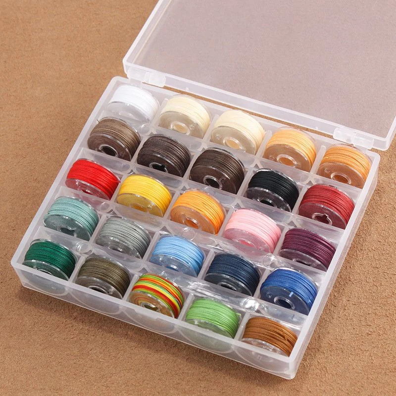 25 Colors/Wax Thread Polyester Thread Waxed Thread Box Set Woven Bracelet For Leather Craft Sewing DIY 0.45 0.55 0.65Mm Durable