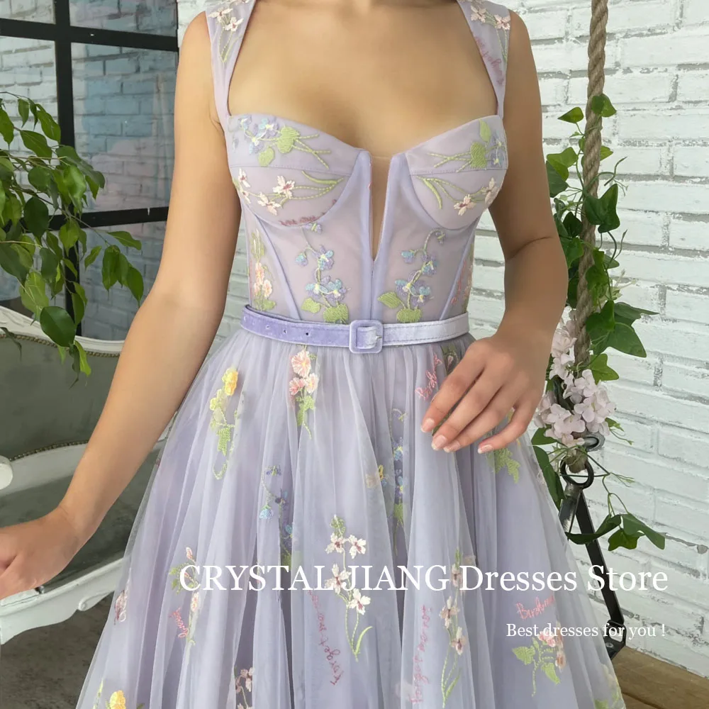 Short Purple Strapless Lace Prom Dresses Natural Waist Sleeveless with Applique 프롬드레스  A Line Tea Length فستان سهرة نسائي