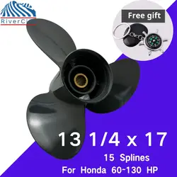 For Honda Outboard Propeller 13 1/4×17 Aluminum Alloy Screw 3 Blade 15 Spline Part for 60 HP 75 HP 90 HP 115 HP Boat Motors