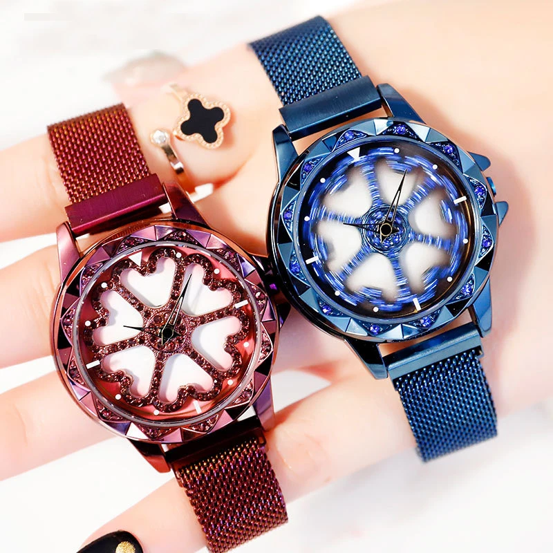 

Women's quartz watch can rotate, waterproof, and high hardness glass watch, fashionable and luxurious Reloj V37