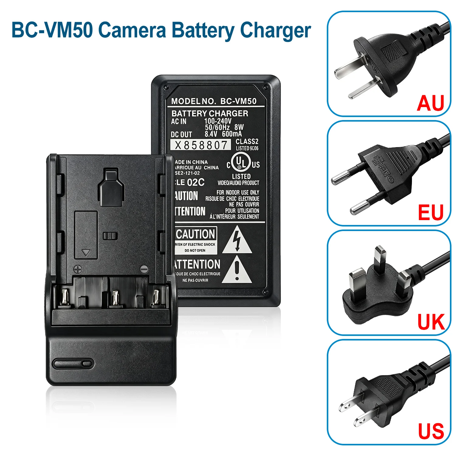 für Sony NP-FM30, FM50, FM55H, QM50, QM51, FM70, FM71, QM71, QM71D, FM90, FM91, QM91, QM91D Akkuladegerät BC-VM50 – Detail 6