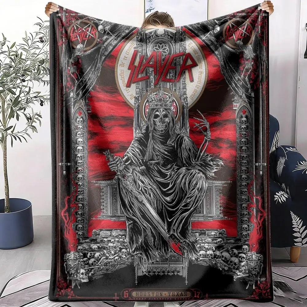 

S-slayer Band Throw Soft Flannel Throw Summer Blanket Lightweight Cozy Nap Blanket for Sofa Bed Travel