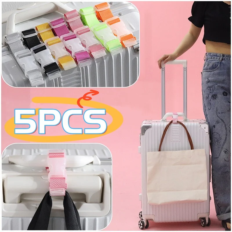 New Adjustable Luggage Straps Nylon trolley Luggage Hanging Buckle Straps Travel Suitcase Bag Straps Belt Lock Hooks Accessories