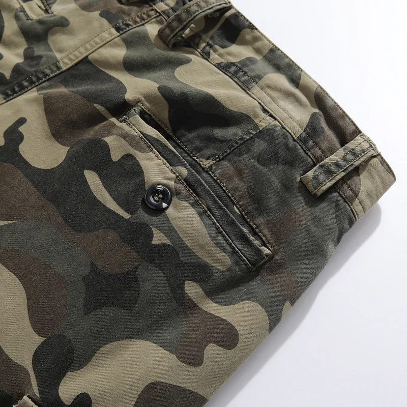 Fashion Cargo Pants Men High Street Cotton Jogger Pants Ankle Banded Casual Trousers Men\'s Pants Camouflage Black MY031