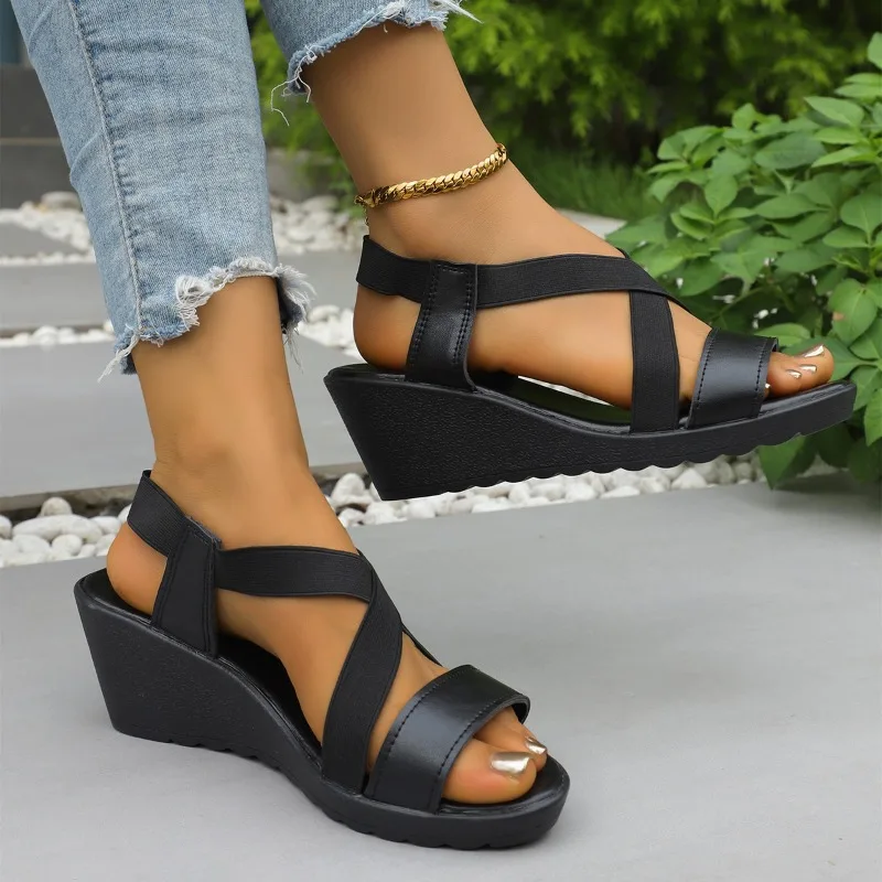 

Shoes Female 2025 Hot Sale Open Toe Women's Sandals Fashion Plus Size Casual Summer New Non-Slip Comfortable Wedge Sandals