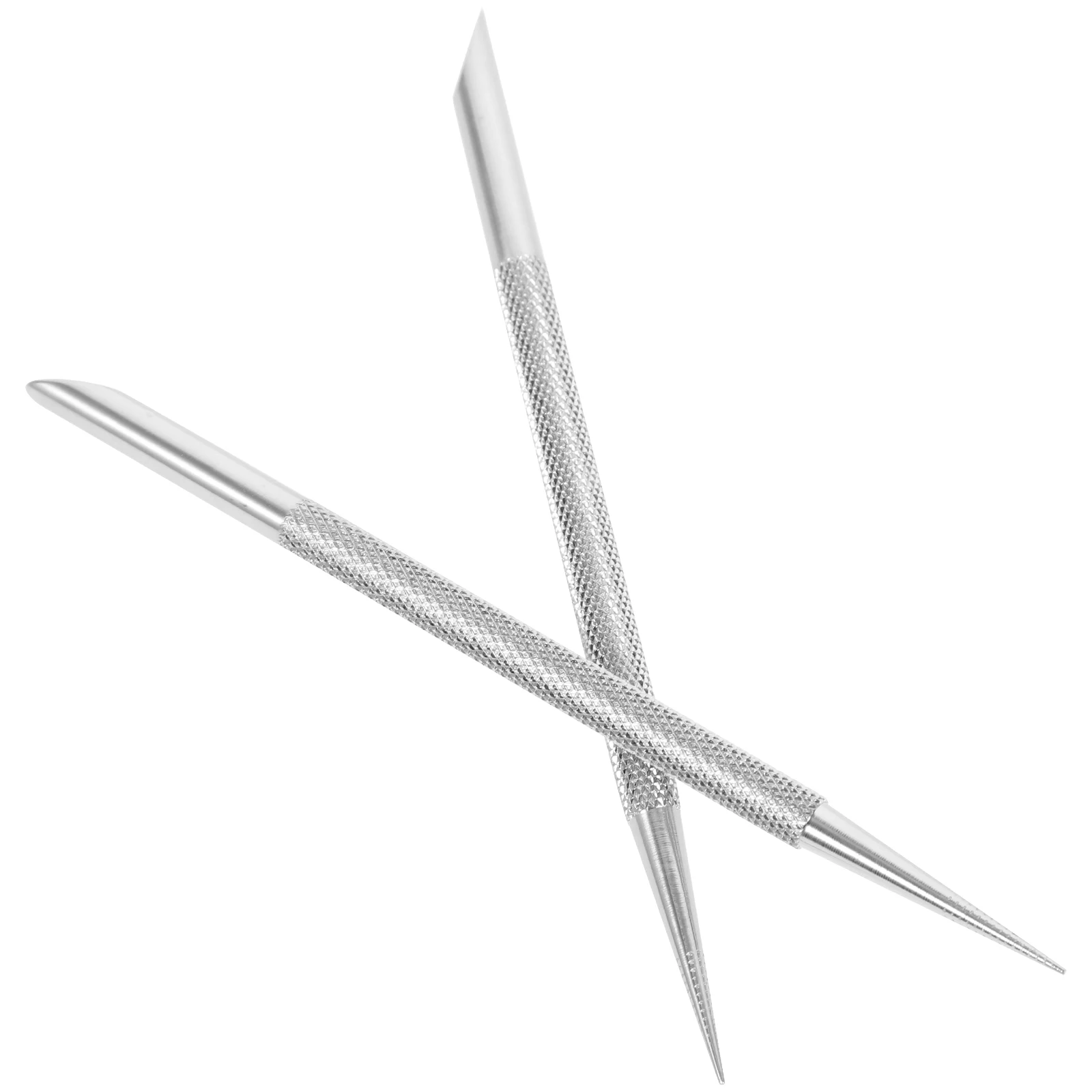 

2 Pcs Steel Cuticle Pusher Nail Scraper Manicure Tools Metal Cuticle Pusher Pedicure Metal Silver Cleaner Stick