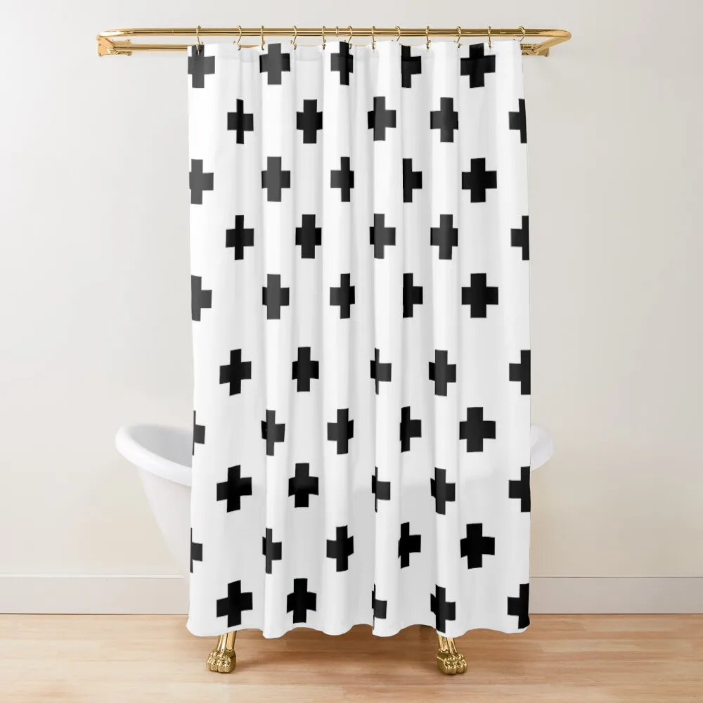 

Swiss Cross Pattern Shower Curtain Shower For Bathroom Bathroom Accessorys Elegant Bathroom Curtain
