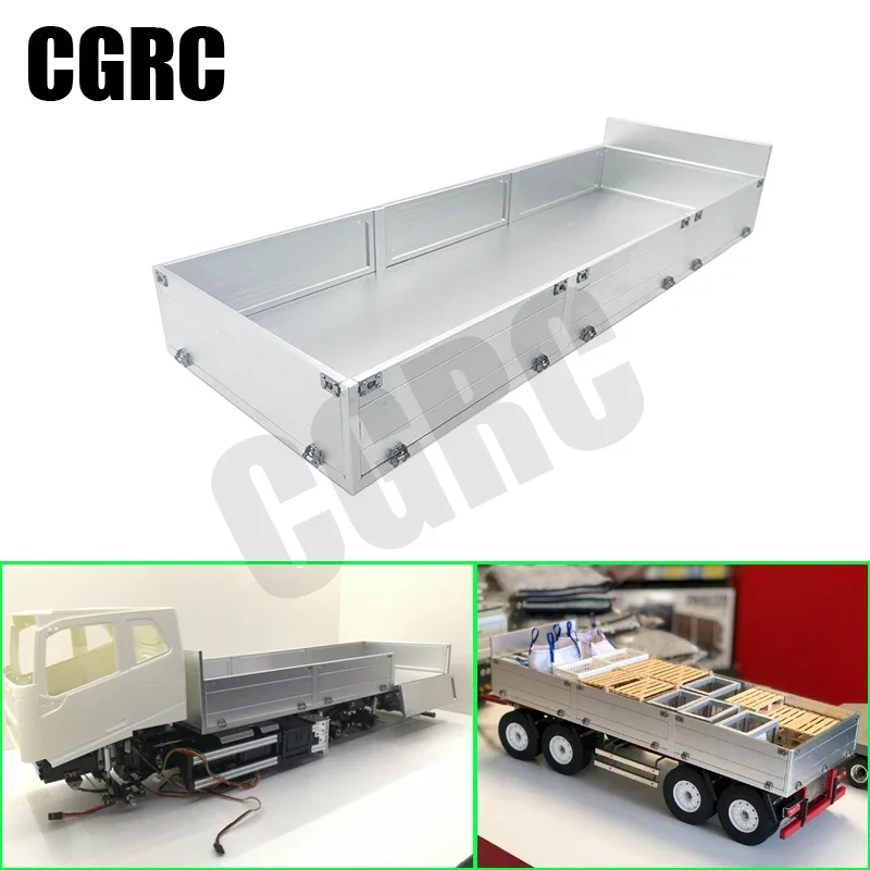 

Metal CNC Ballast Bucket Heavy Trailer Bucket Cargo Box for 1/14 Tamiya RC Truck Tipper Scania Benz Actros Volvo 56360 MAN TGX