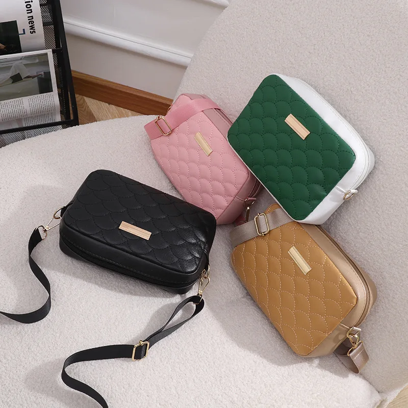 Hot sale Small Messenger Bag For Women Simple Solid color Embroidery Camera Female Shoulder Bag Fashion Ladies Crossbody Bags