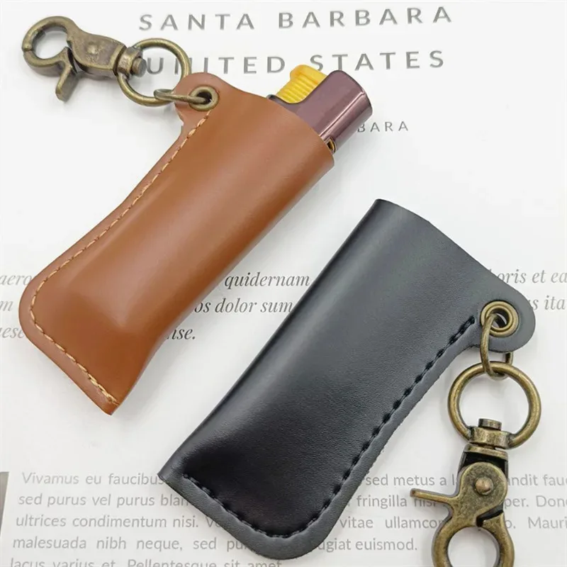 Retro PU Leather Lighter Case Shell Protection Case Bic Cricket Plastic Lighters Sleeve Cover Leather Case