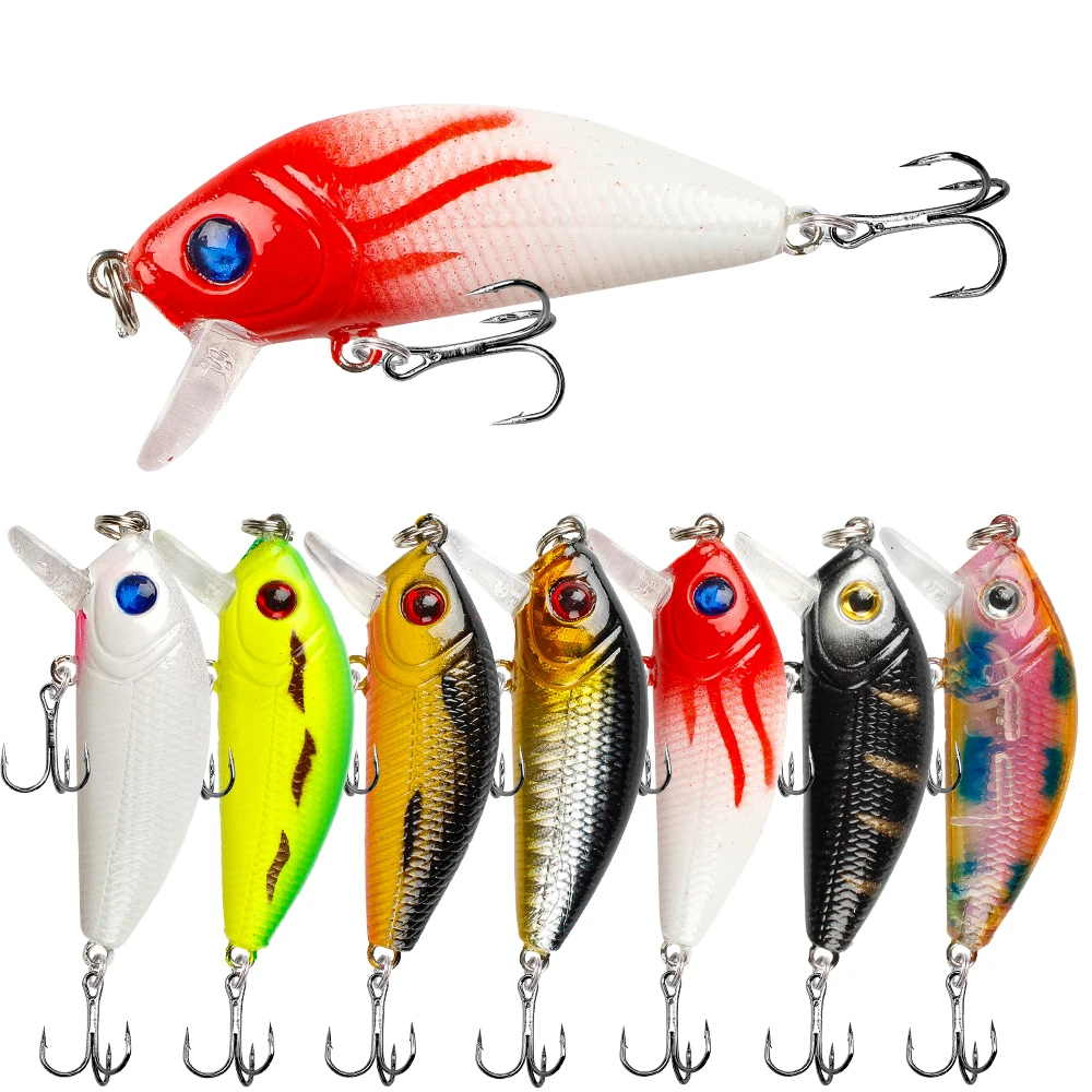 1PCS Floating Minnow Fishing Lure Wobblers 5cm 4g Crankbait Artificial Plastic Hard Bait Bass Pesca Fishing Tackle SwimBait