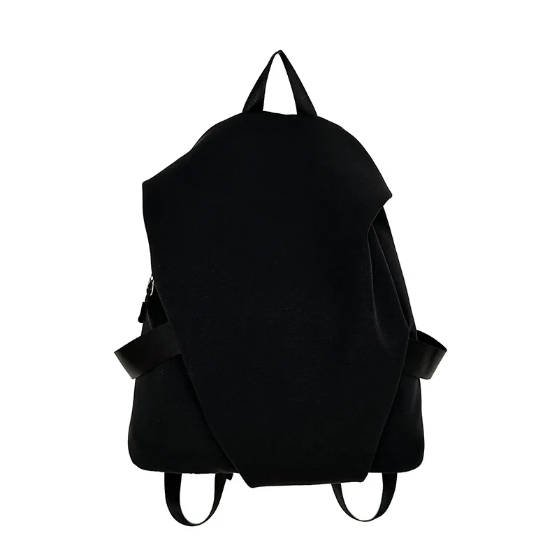 Women Fashion Backpack Teens High Capacity School Backpack Satchels Casual Camping Travel Bags Solid Color Black Daybag Male