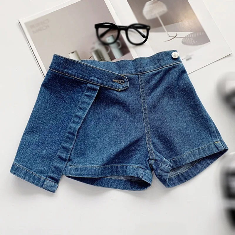 Kid Girls Skirt Summer Denim Shorts Summer Elastic Waist Casual Fashion Short Skirt