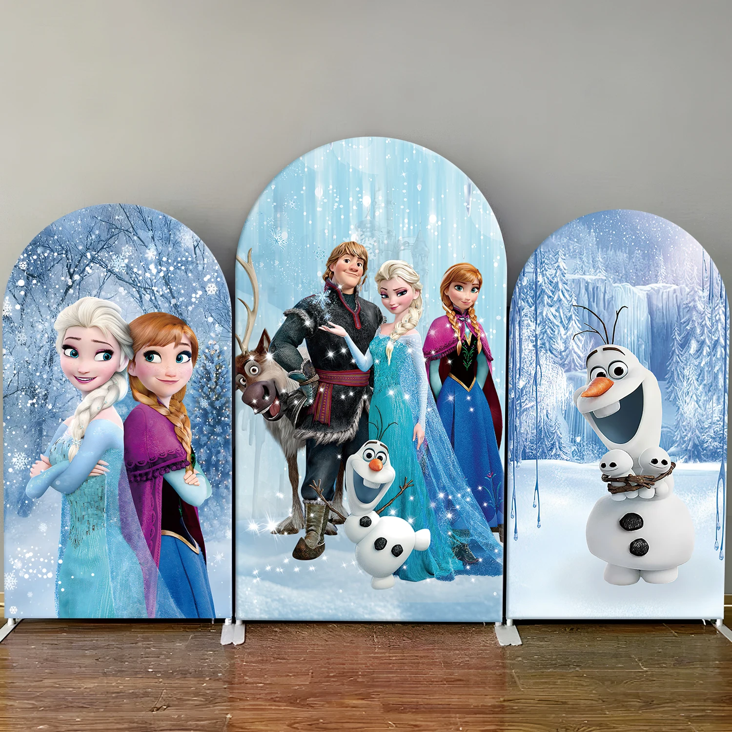 

Disney Frozen Anna and Elsa Princess Arch Backdrop Cover Baby Shower Girl Birthday Party Decoration Photography Background Wall
